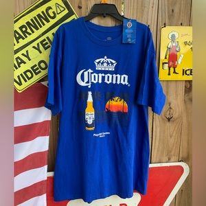 Corona Extra Mexican Beer Playa del Carmen Mexico T-shirt Size L